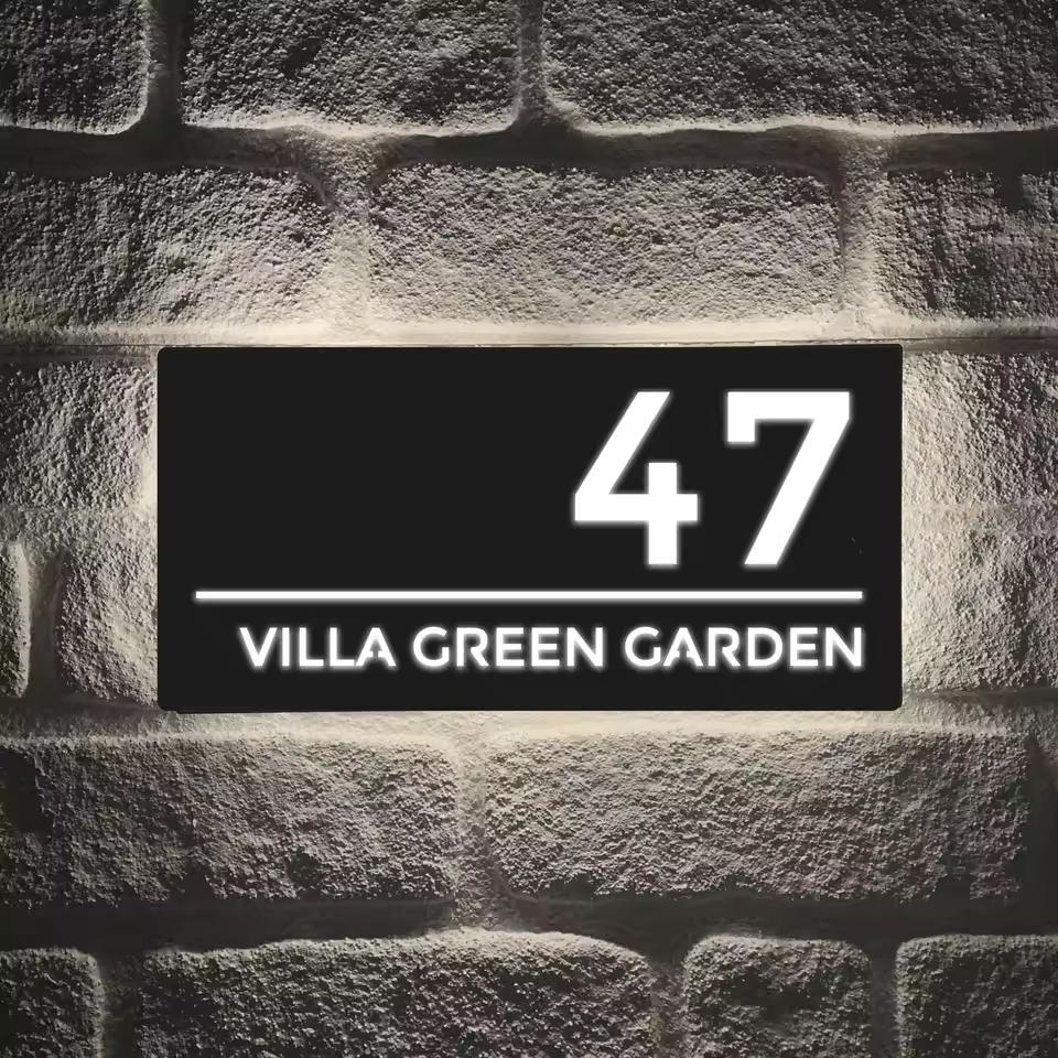 TheHiddenGoods™ Custom 3D LED House Plaque