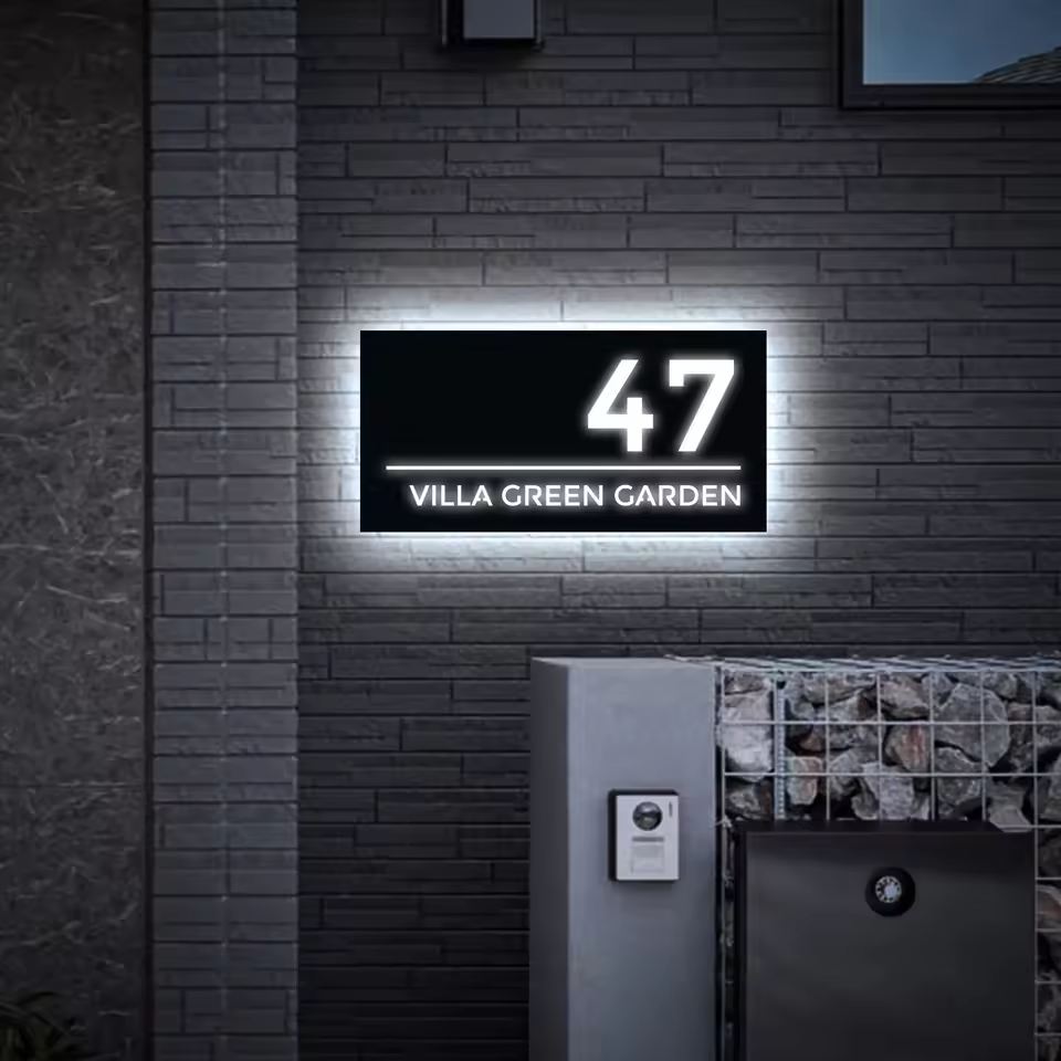TheHiddenGoods™ Custom 3D LED House Plaque