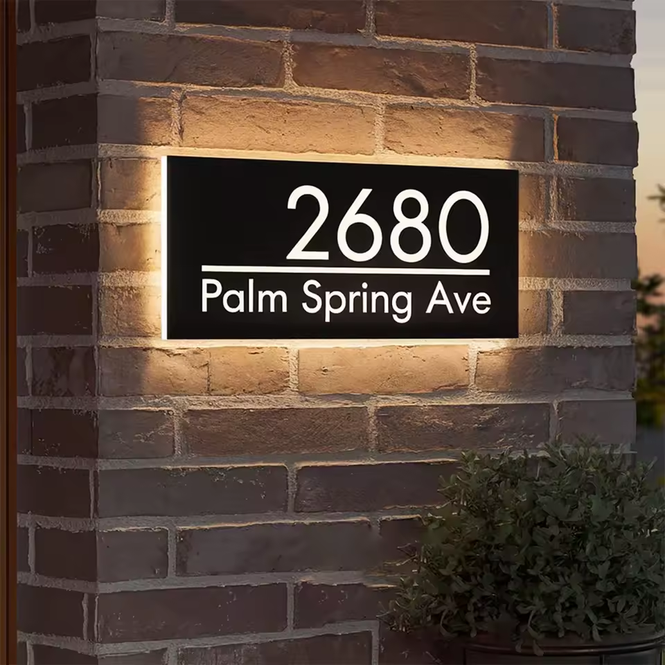 TheHiddenGoods™ Custom 3D LED House Plaque
