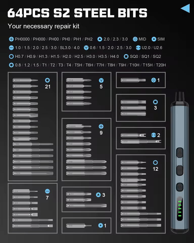TheHiddenGoods™ 68 in 1 Electric Screwdriver Set