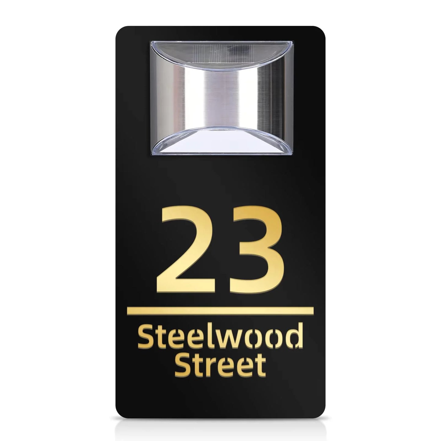 TheHiddenGoods™ Personalized Solar-Powered Modern House Plaque