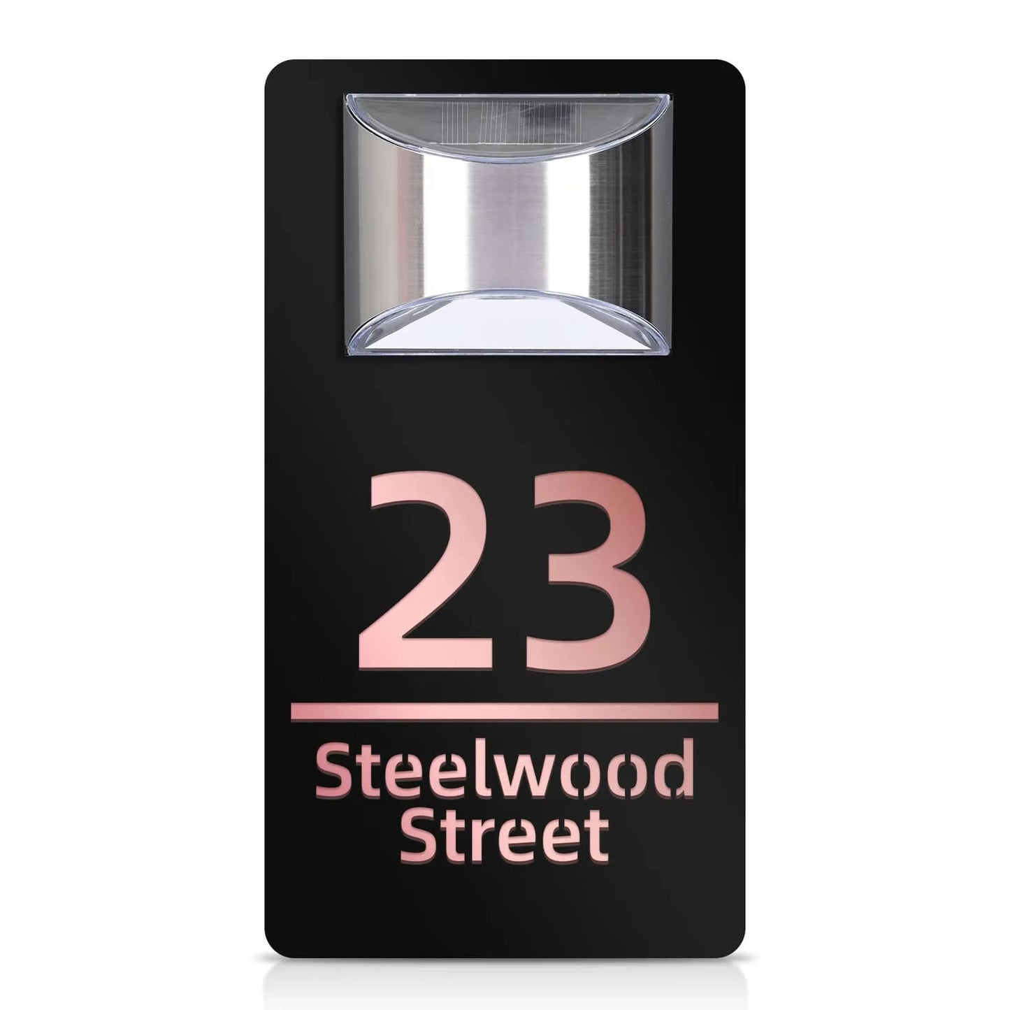 TheHiddenGoods™ Personalized Solar-Powered Modern House Plaque
