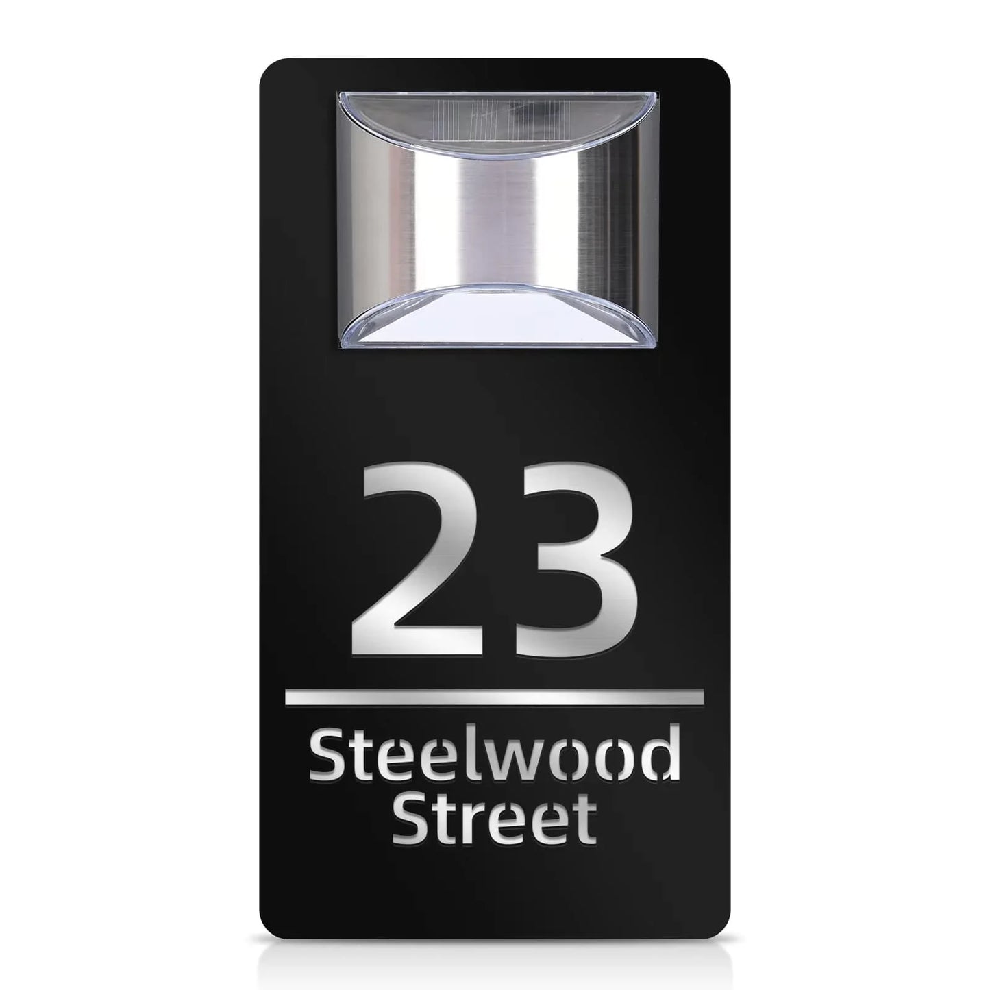 TheHiddenGoods™ Personalized Solar-Powered Modern House Plaque
