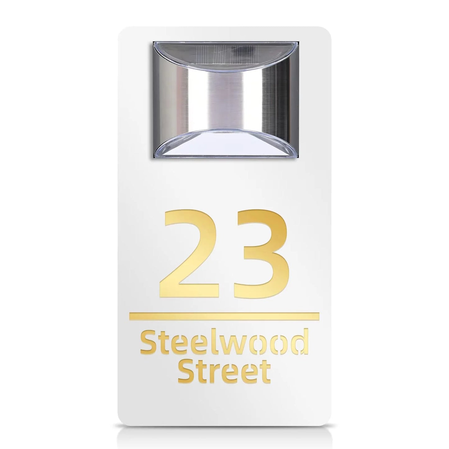 TheHiddenGoods™ Personalized Solar-Powered Modern House Plaque