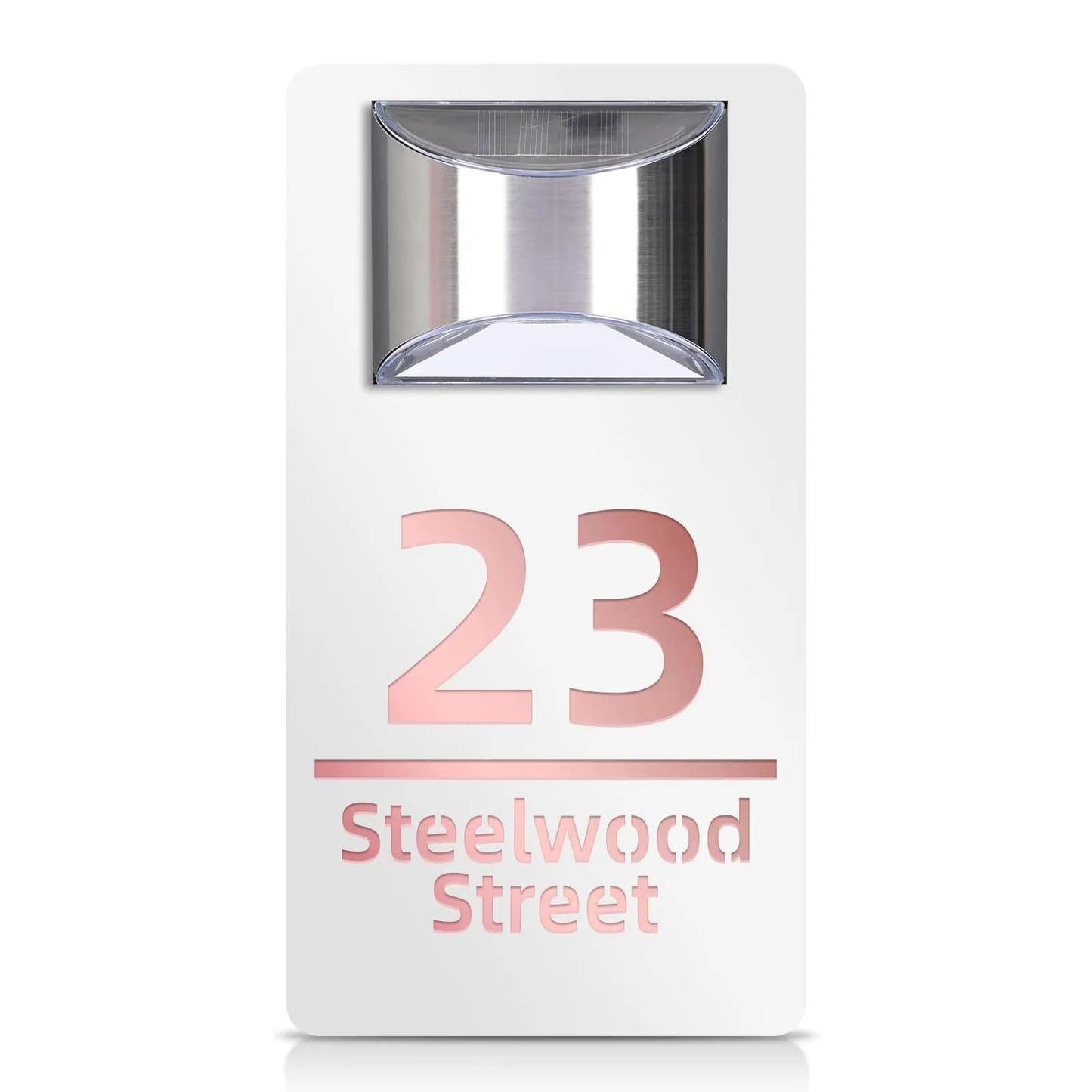 TheHiddenGoods™ Personalized Solar-Powered Modern House Plaque