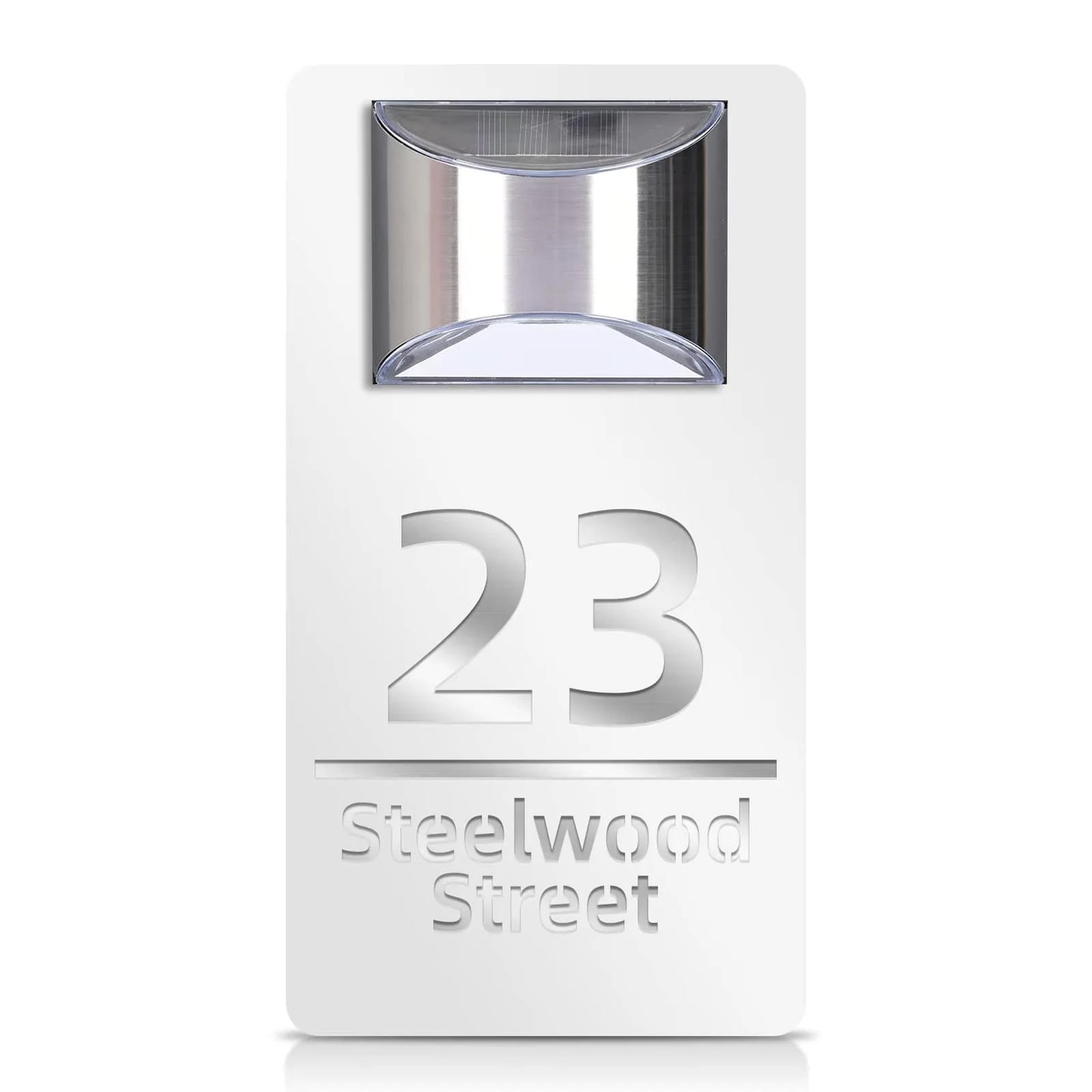 TheHiddenGoods™ Personalized Solar-Powered Modern House Plaque
