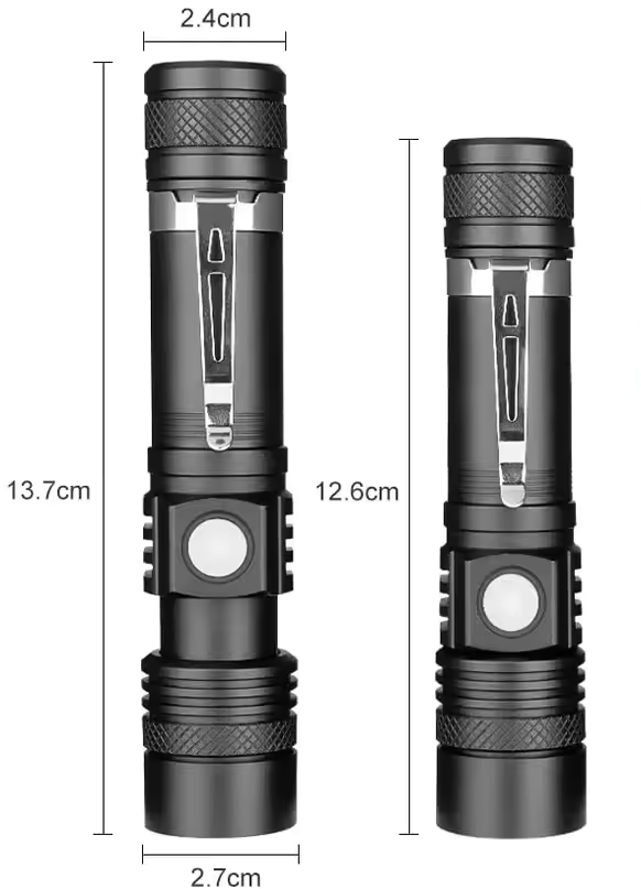 TheHiddenGoods™ Rechargeable Zoomable LED Flashlight