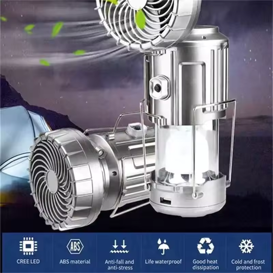 TheHiddenGoods™ Rechargeable LED Camping Lamp with Fan