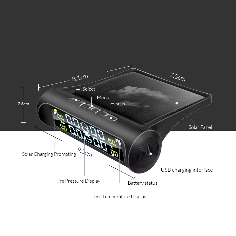 TheHiddenGoods™ Solar Car Tire Pressure Monitoring System
