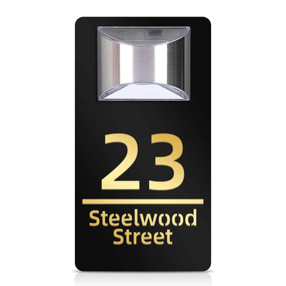 TheHiddenGoods™ Personalized Solar-Powered Modern House Plaque