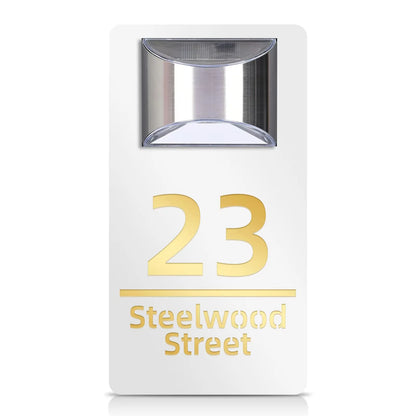 TheHiddenGoods™ Personalized Solar-Powered Modern House Plaque
