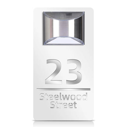 TheHiddenGoods™ Personalized Solar-Powered Modern House Plaque