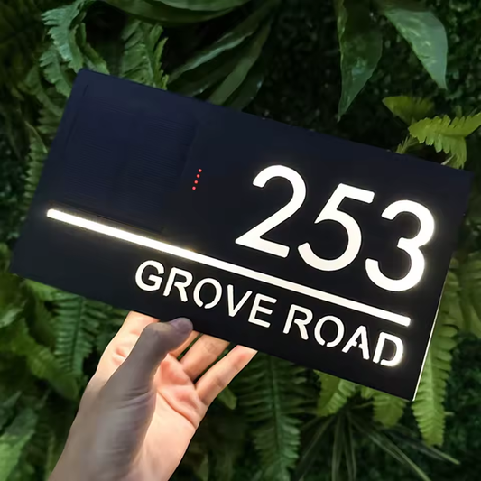 TheHiddenGoods™ Solar-Powered LED House Plaque